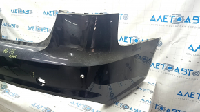 Bare rear bumper Audi A6 C7 16-18 rest for parking sensors, black, dents