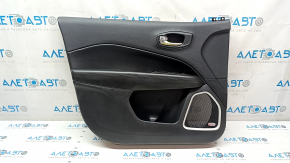 Door trim card front left Jeep Compass 17- black, beats insert black leather, black leather armrest, black stitching