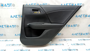 Door trim card rear right Honda Accord 13-17 black with black insert leather, armrest leather, scratches