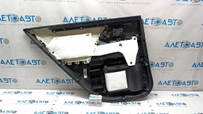 Door trim card rear right Honda Accord 13-17 black with black insert leather, armrest leather, scratches