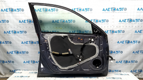 Door assembly front left Honda Accord 13-17 Keyless, graphite NH797M, rust, without door seal, bump on overlay