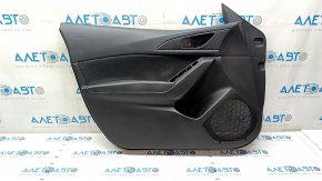 Door trim card front left Mazda 3 14-18 BM black with black insert cloth, armrest leather