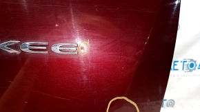 Door assembly front right Jeep Cherokee KL 14- keyless, red PRV, worn overlay, bumps, dent