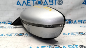 Side mirror left Nissan Rogue 17-20 7 pins, heated, turn signal, silver K23, pokes