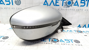 Side mirror right Nissan Rogue 17-20 7 pins, heated, turn signal, silver K23, scratches