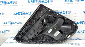 Door trim card rear right BMW X5 G05 19-22 leather black without curtain, wood insert Alu Mesheffect, tears