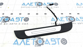 Door sill trim outer rear left Audi A6 C7 12-18 black, with chrome, with backlight, broken guides