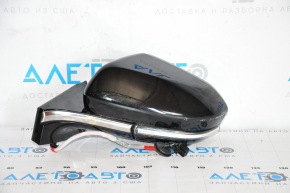 Side mirror left Chevrolet Bolt 17-19 12 pins, black with chrome molding, with camera, turn signal, BSM, scratches, bump on molding