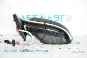 Side mirror left Chevrolet Bolt 17-19 12 pins, black with chrome molding, with camera, turn signal, BSM, scratches, bump on molding