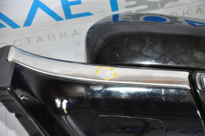 Side mirror left Chevrolet Bolt 17-19 12 pins, black with chrome molding, with camera, turn signal, BSM, scratches, bump on molding