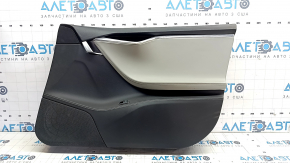 Door trim card front right Tesla Model S 12-15 pre-rest black, with gray insert, with window lift control, scuffs on chrome