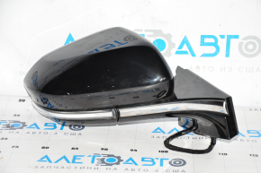 Side mirror right Chevrolet Bolt 17-12 pins, black with chrome molding, with camera, turn signal, BSM, scratches