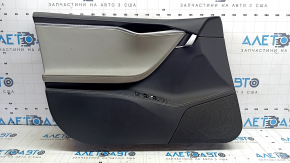 Door trim card front left Tesla Model S 12-15 pre-rest black, with gray insert, with window lift control, worn