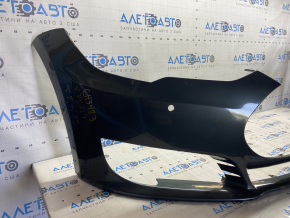 Front bumper bare Tesla Model S 12-15 pre-rest 6 sensors, green, worn, crack in mount