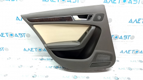 Door trim card rear left Audi A4 B8 13-16 rest, brown, with beige insert leather, armrest leather, molding under the tree, sedan, crack molding