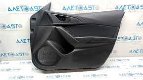Door trim card front right Mazda 3 14-18 BM black with black insert cloth, armrest plastic