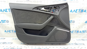 Door trim card front left Audi A6 C7 12-18 BOSE, Alcantara, black leather, butt
