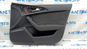 Door trim card front right Audi A6 C7 12-18 BOSE, Alcantara, black leather, butt