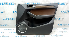 Door trim card front right Audi Q5 8R 09-17 black, insert brown, armrest rubber, molding under wood gloss, Bang and Olufsen