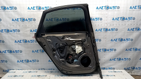 Door assembly rear left Audi A4 B8 08-16 sedan, graphite LX7R, keyless, dried out seals, rubbed glass, scratches on molding