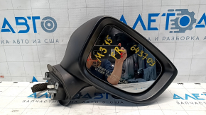 Right side mirror Mazda 3 14-16 BM prerest 3 pins black, cracked housing, scratches