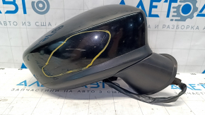 Right side mirror Mazda 3 14-16 BM prerest 3 pins black, cracked housing, scratches