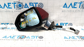 Side mirror left Lincoln MKZ 13-16 15 pins, auto-dimming, heated, turn signal, red RR, chrome, broken, cracked housing