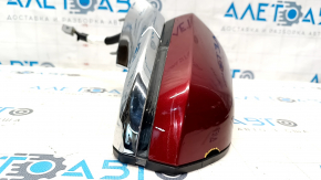 Side mirror left Lincoln MKZ 13-16 15 pins, auto-dimming, heated, turn signal, red RR, chrome, broken, cracked housing