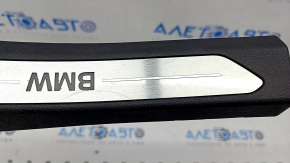 Door sill trim rear left BMW X5 G05 19-23 black with chrome insert BMW, backlight, scratches