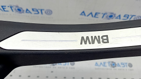 Door sill trim rear left BMW X5 G05 19-23 black with chrome insert BMW, backlight, scratches