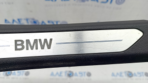 Door sill trim rear right BMW X5 G05 19-23 black with chrome insert BMW, backlight, scratches