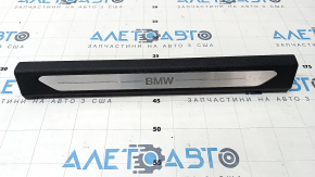 Door sill trim front right BMW X5 G05 19-23 black with chrome insert BMW, backlight, worn