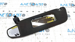 Tesla Model S 12-20 left visor black, suede, no hook, mirror cover missing