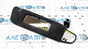 Tesla Model S 12-20 right visor black, suede, no hook, mirror cover missing