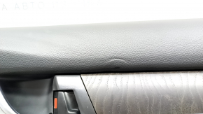 Door trim card front right Honda Accord 18-22 black with gray insert leather, wood insert, dented