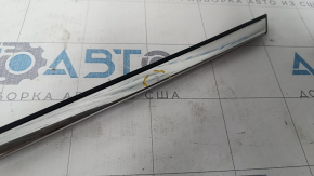 Upper door molding front left Hyundai Sonata 15-19 chrome, scratches, deformed, bump