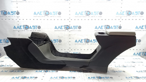 Central console, armrest and cup holders Tesla Model S 12-15 pre-restored, black leather, carbon fiber insert, gray armrest, dry-cleanable, non-factory holes
