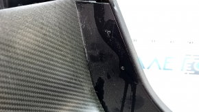 Central console, armrest and cup holders Tesla Model S 12-15 pre-restored, black leather, carbon fiber insert, gray armrest, dry-cleanable, non-factory holes