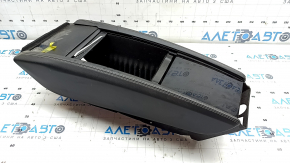 Tesla Model S 12-20 center console box black, black leather trim, dry clean, broken handle