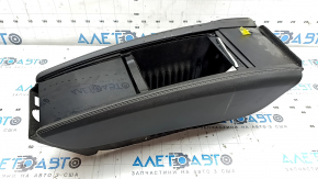Tesla Model S 12-20 center console box black, black leather trim, dry clean, broken handle