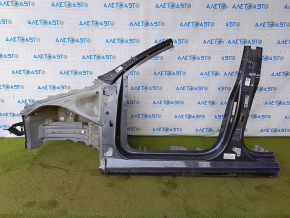 Tesla Model Y 20 front left quarter - sawn off, with central pillar, iron panel, graphite