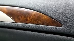 Door trim card front right Lincoln MKZ 13-16 black leather, armrest leather, insert wood gloss, cracked molding