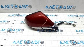 Side mirror right Lincoln MKZ 13-16 11 pins, turn signal, heated, backlight, red, broken cover