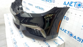 Front bumper complete BMW 5 G30 17-20 with parking sensors and wiring, M Sport, black, broken mount, scratches