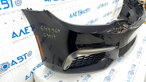 Front bumper complete BMW 5 G30 17-20 with parking sensors and wiring, M Sport, black, broken mount, scratches