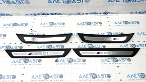 Set of external door sill trims BMW 5 G30 17-23 "M550i" with illumination, corrosion