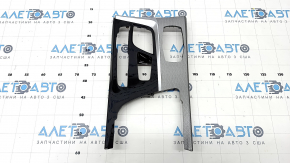 BMW 5 G30 17-23 center console trim gray rhombus, swollen chrome worn