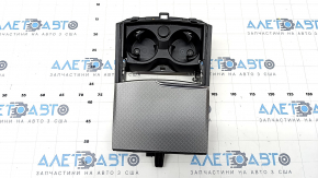 Box pocket center console BMW 5 G30 17-23 gray diamond, with cup holders, with cigarette lighter, for wireless charging
