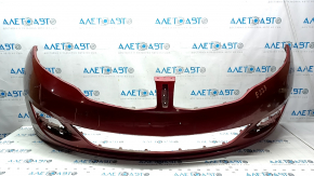 Front bumper bare Lincoln MKZ 13-16 red RR, cracked, worn, broken mount
