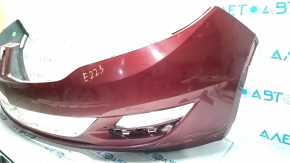 Front bumper bare Lincoln MKZ 13-16 red RR, cracked, worn, broken mount